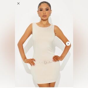 Mini tan dress with belt size large